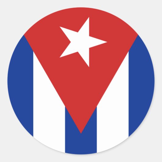 Sticker Rond Drapeau de Cuba - Bandera de Cuba (Devant)