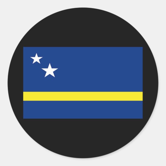 Sticker Rond Drapeau de Curaçao (Devant)