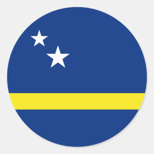 Sticker Rond Drapeau de Curaçao