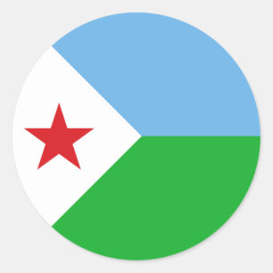 Sticker Rond Drapeau de Djibouti