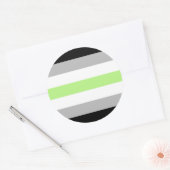 Sticker Rond Drapeau de fierté agender (Enveloppe)