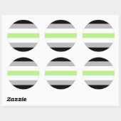 Sticker Rond Drapeau de fierté agender (Feuille)