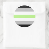 Sticker Rond Drapeau de fierté agender (Sac)