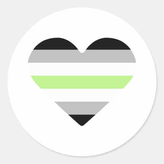Sticker Rond Drapeau de fierté agender cœur (Devant)