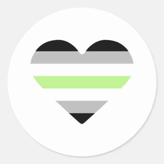 Sticker Rond Drapeau de fierté agender cœur (Devant)