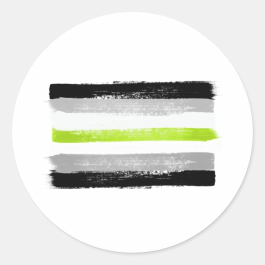 Sticker Rond Drapeau de fierté agender peint (Devant)