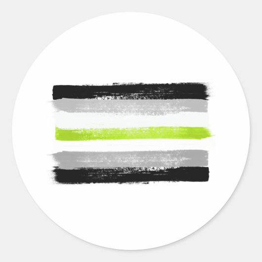 Sticker Rond Drapeau de fierté agender peint (Devant)
