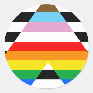Sticker Rond Drapeau de fierté allié du progrès LGBTQ