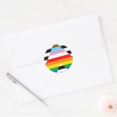 Sticker Rond Drapeau de fierté allié du progrès LGBTQ (Enveloppe)