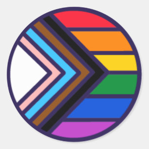 Sticker Rond Drapeau de fierté arc-en-ciel LGBTQ+