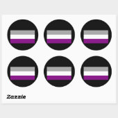 STICKER ROND DRAPEAU DE FIERTÉ ASEXUEL OFFICIEL (Feuille)