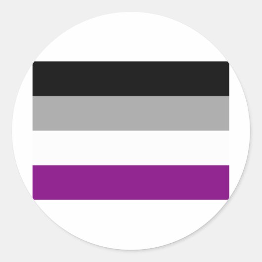 STICKER ROND DRAPEAU DE FIERTÉ ASEXUEL OFFICIEL (Devant)