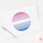 Sticker Rond Drapeau de fierté bigendre (Enveloppe)