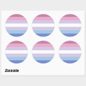 Sticker Rond Drapeau de fierté bigendre (Feuille)