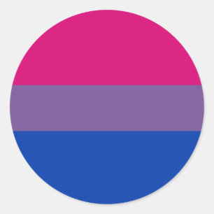 Sticker Rond Drapeau de fierté bisexuel