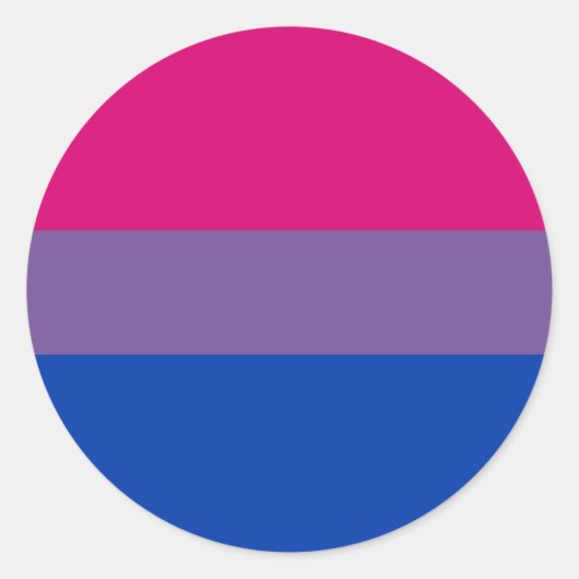 Sticker Rond Drapeau de fierté bisexuel (Devant)