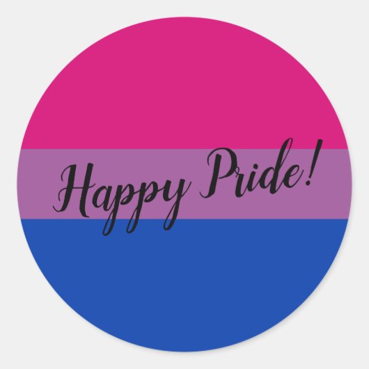 Sticker Rond Drapeau de fierté bisexuel (Devant)