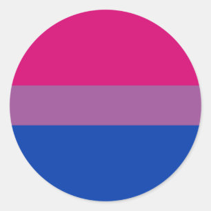 Sticker Rond Drapeau de fierté bisexuel