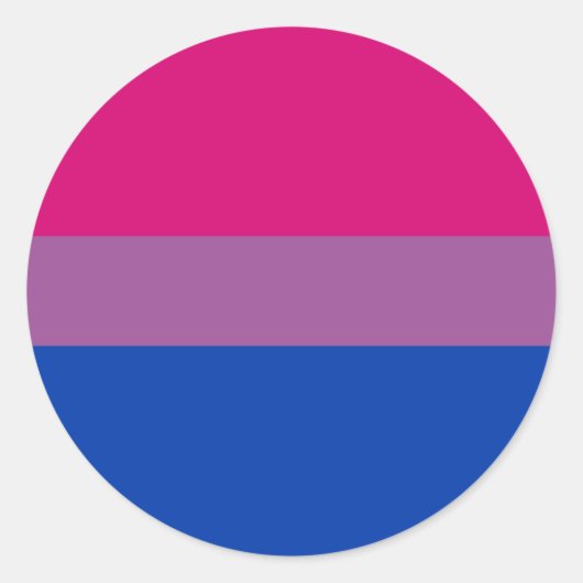 Sticker Rond Drapeau de fierté bisexuel (Devant)