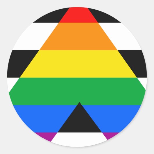 Sticker Rond Drapeau de fierté d'allié (Devant)