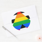 Sticker Rond Drapeau de fierté d'allié (Enveloppe)