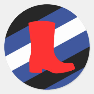 Sticker Rond Drapeau de fierté de bottes