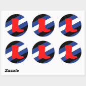 Sticker Rond Drapeau de fierté de bottes (Feuille)