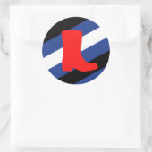 Sticker Rond Drapeau de fierté de bottes (Sac)