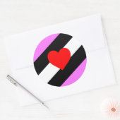 Sticker Rond Drapeau de fierté de fille de cuir (Enveloppe)