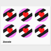 Sticker Rond Drapeau de fierté de fille de cuir (Feuille)