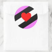 Sticker Rond Drapeau de fierté de fille de cuir (Sac)