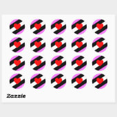 Sticker Rond Drapeau de fierté de fille de cuir (Feuille)