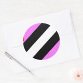 Sticker Rond Drapeau de fierté de fille de cuir (Enveloppe)