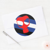 Sticker Rond Drapeau de fierté de masque (Enveloppe)