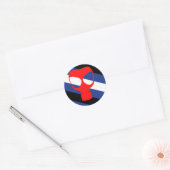 Sticker Rond Drapeau de fierté de masque (Enveloppe)