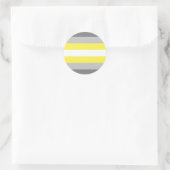 Sticker Rond Drapeau de fierté demigender (Sac)