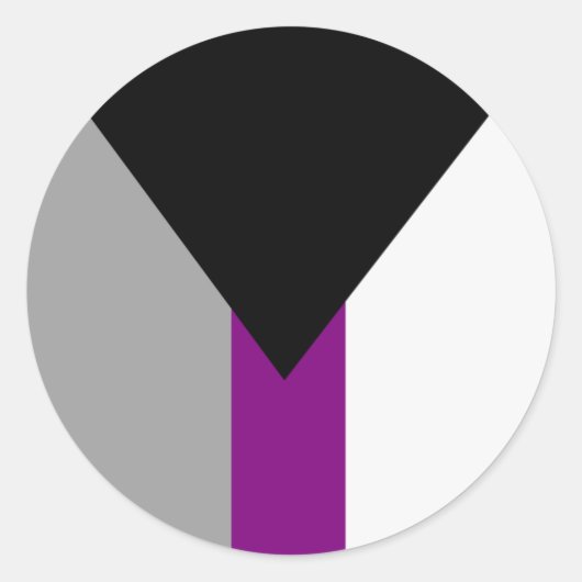 Sticker Rond Drapeau de fierté demisexuel (Devant)