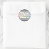 Sticker Rond Drapeau de Fierté Démofluide Personnalisable (Sac)