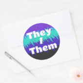 Sticker Rond Drapeau de fierté en alexigender Abstrait (Enveloppe)