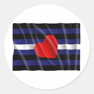 STICKER ROND DRAPEAU DE FIERTE EN CUIR FLOTTANT