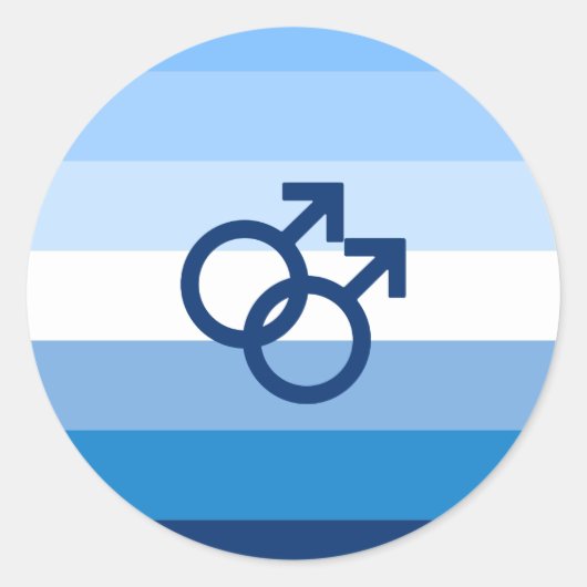 Sticker Rond Drapeau de fierté gay MLM (Devant)