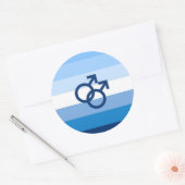 Sticker Rond Drapeau de fierté gay MLM (Enveloppe)