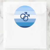 Sticker Rond Drapeau de fierté gay MLM (Sac)