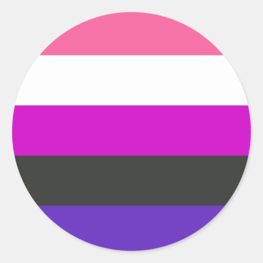 Sticker Rond Drapeau de fierté genderfluid (Devant)