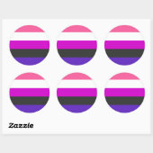 Sticker Rond Drapeau de fierté genderfluid (Feuille)