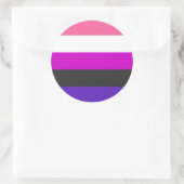 Sticker Rond Drapeau de fierté genderfluid (Sac)