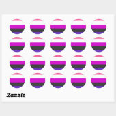 Sticker Rond Drapeau de fierté genderfluid (Feuille)