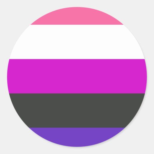 Sticker Rond Drapeau de fierté genderfluid (Devant)