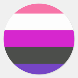 Sticker Rond Drapeau de fierté genderfluid