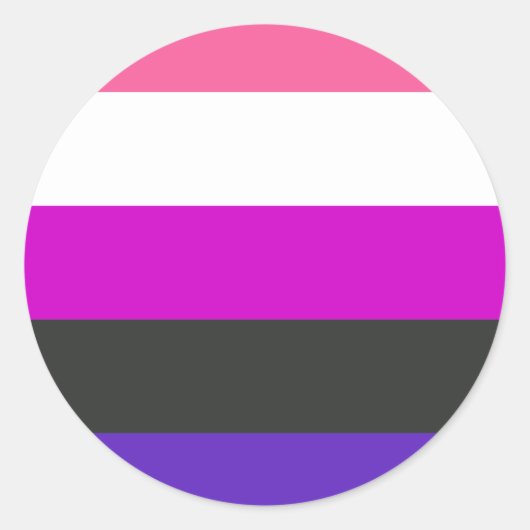 Sticker Rond Drapeau de fierté genderfluid (Devant)